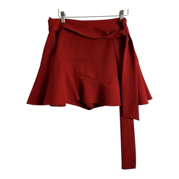 Zara Red Tie-Waist Skort Sz L - Picture 4 of 5